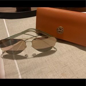 Tory Burch Mirror Aviator Sunglasses
